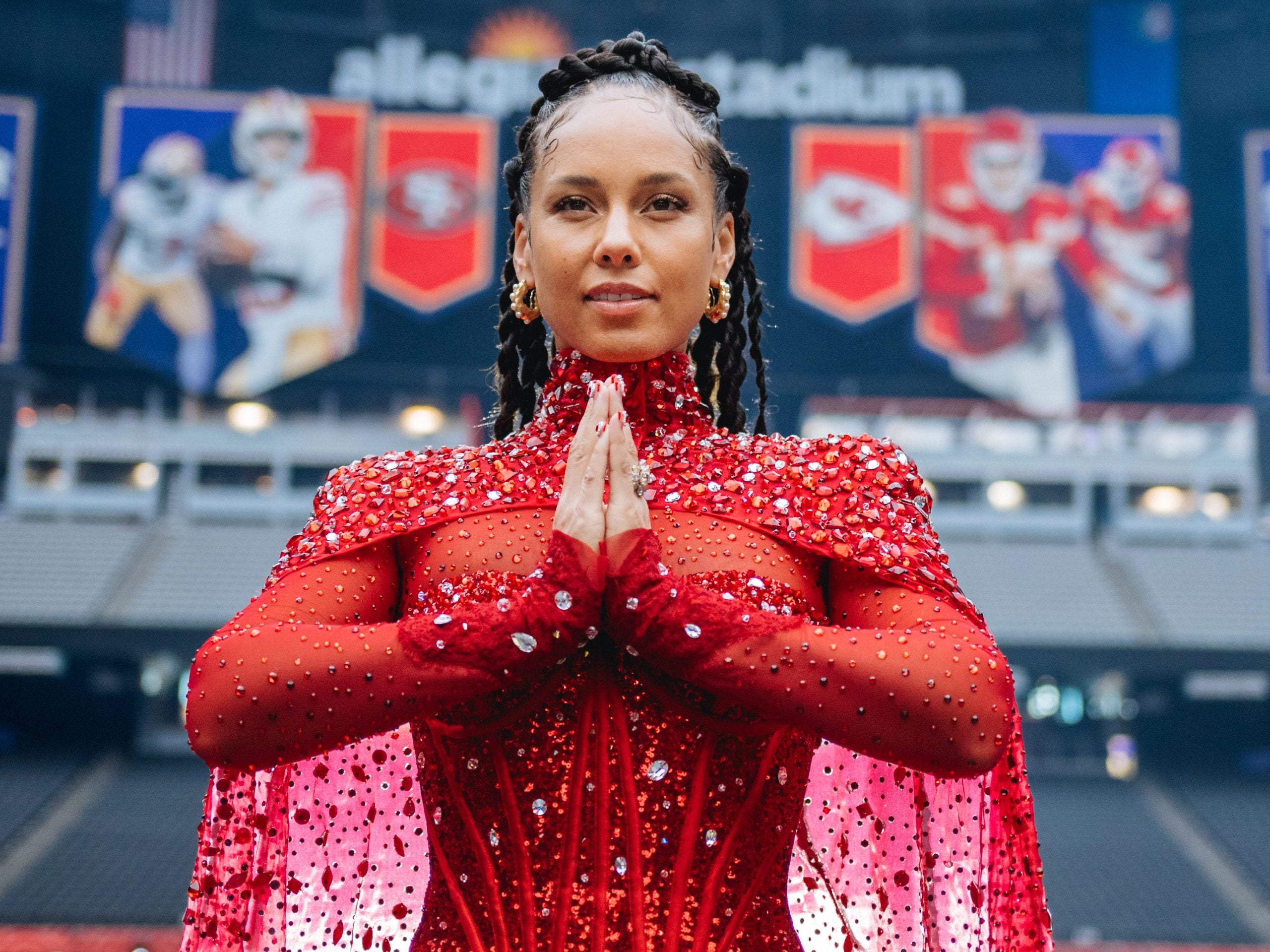 Alicia Keys Glows During The Super Bowl Half-Time Show