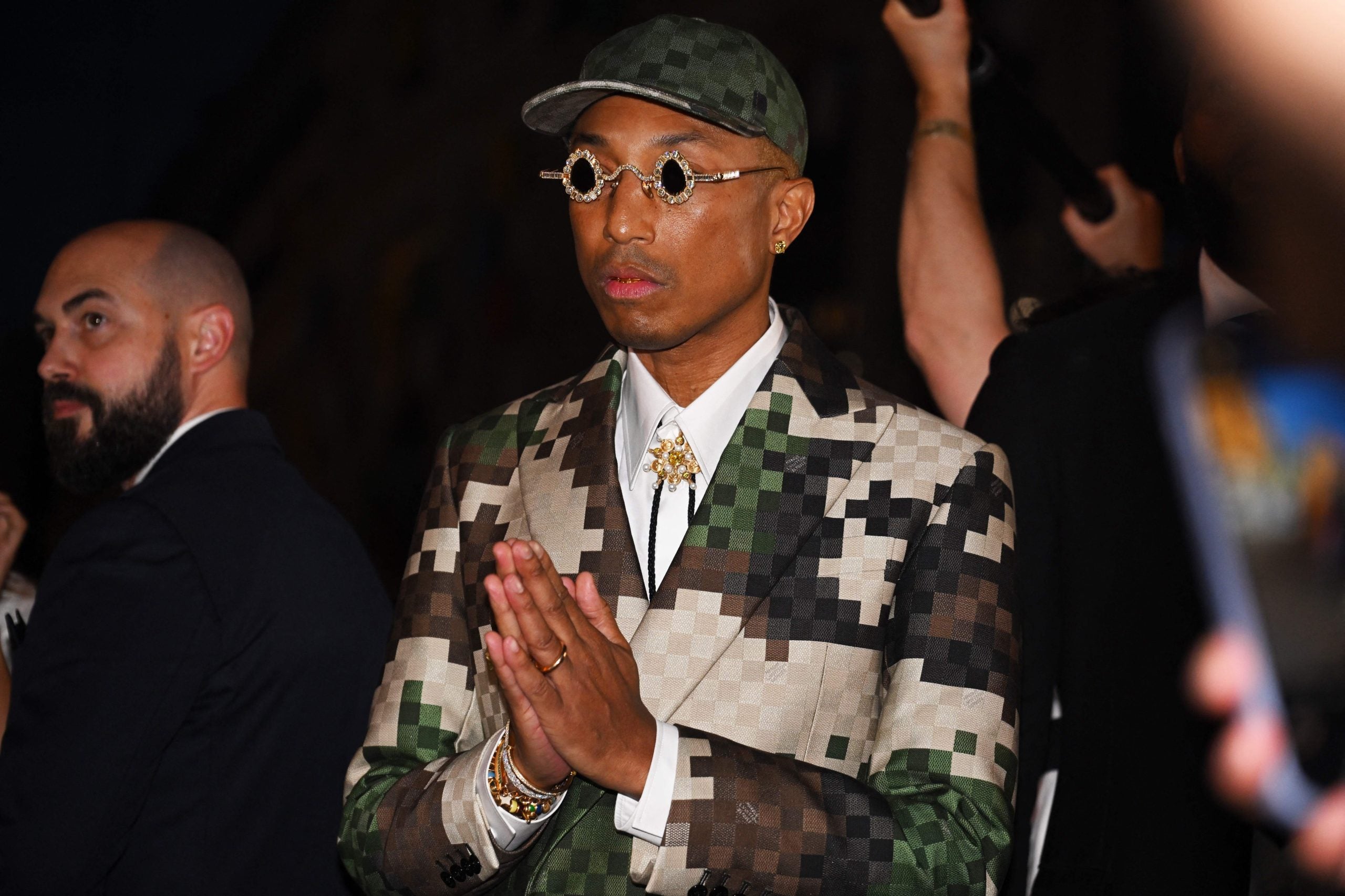 Pharrell's Triplets Were Spotted For The First Time At His Premiere Fashion Show For Louis Vuitton